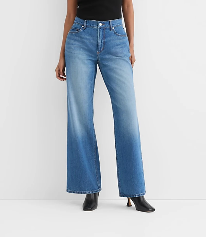 Rivete Tall Mid Rise Wide Leg Jeans Vintage Dark Wash