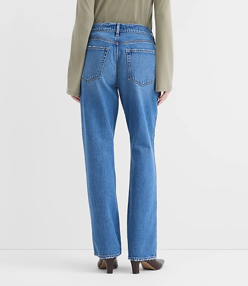 Rivete Tall Curvy Mid Rise Relaxed Straight Jeans Vintage Wash