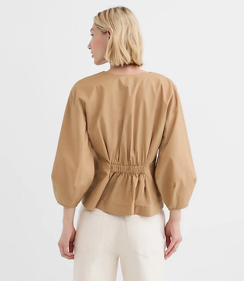 Petite Poplin Cinched Back Shirt