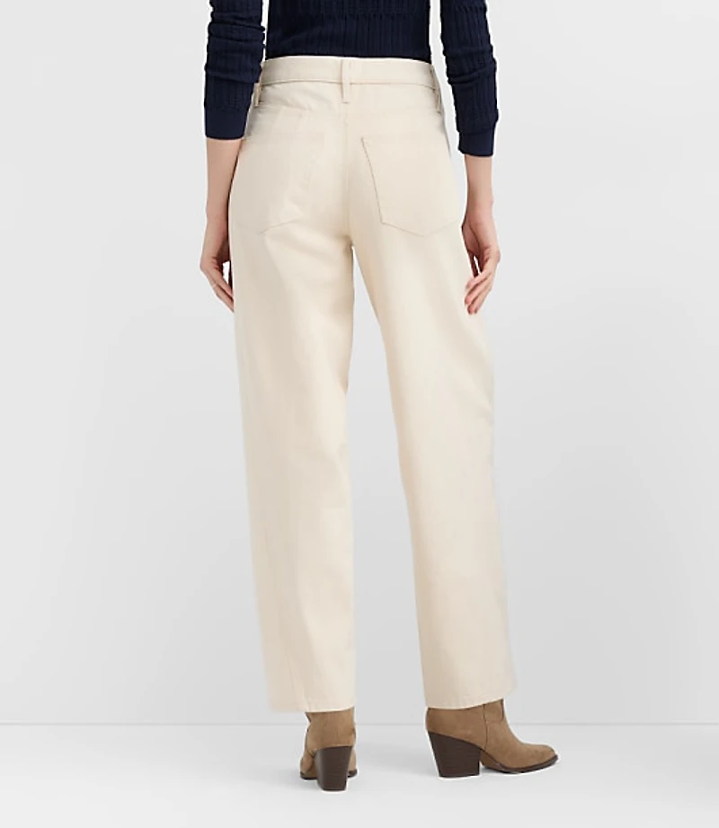 Rivete Tall Seamed High Rise Barrel Jeans Ivory