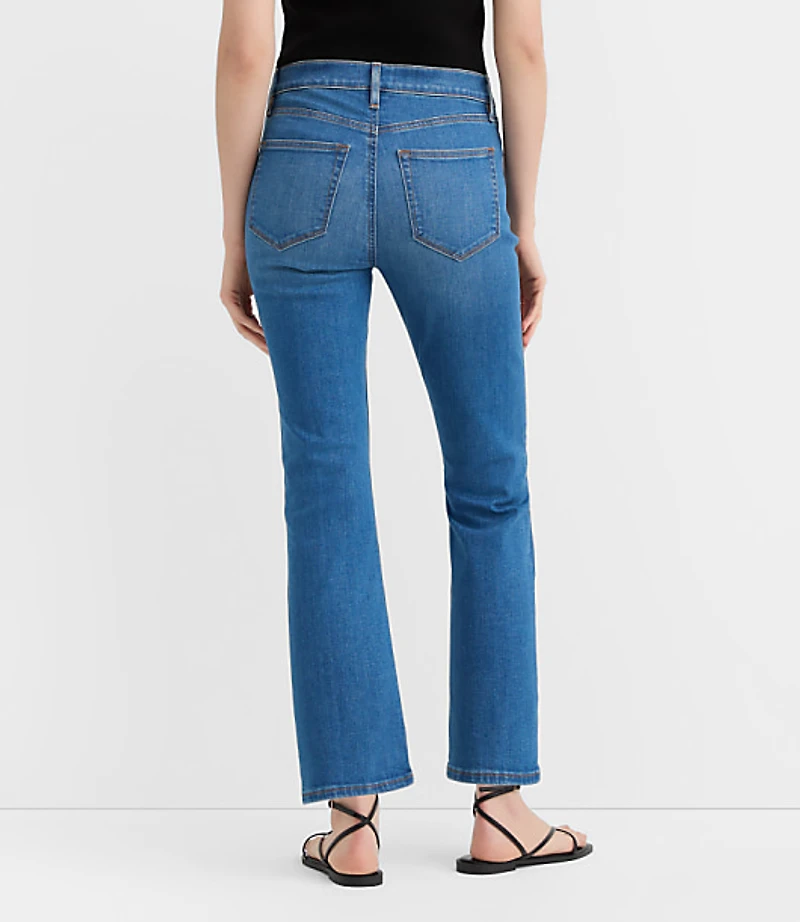 Rivete Tall Curvy Mid Rise Kick Crop Jeans Dark Wash