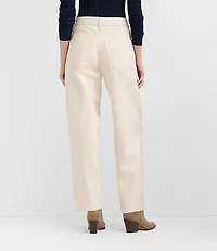 Rivete Tall Curvy Seamed High Rise Barrel Jeans Ivory