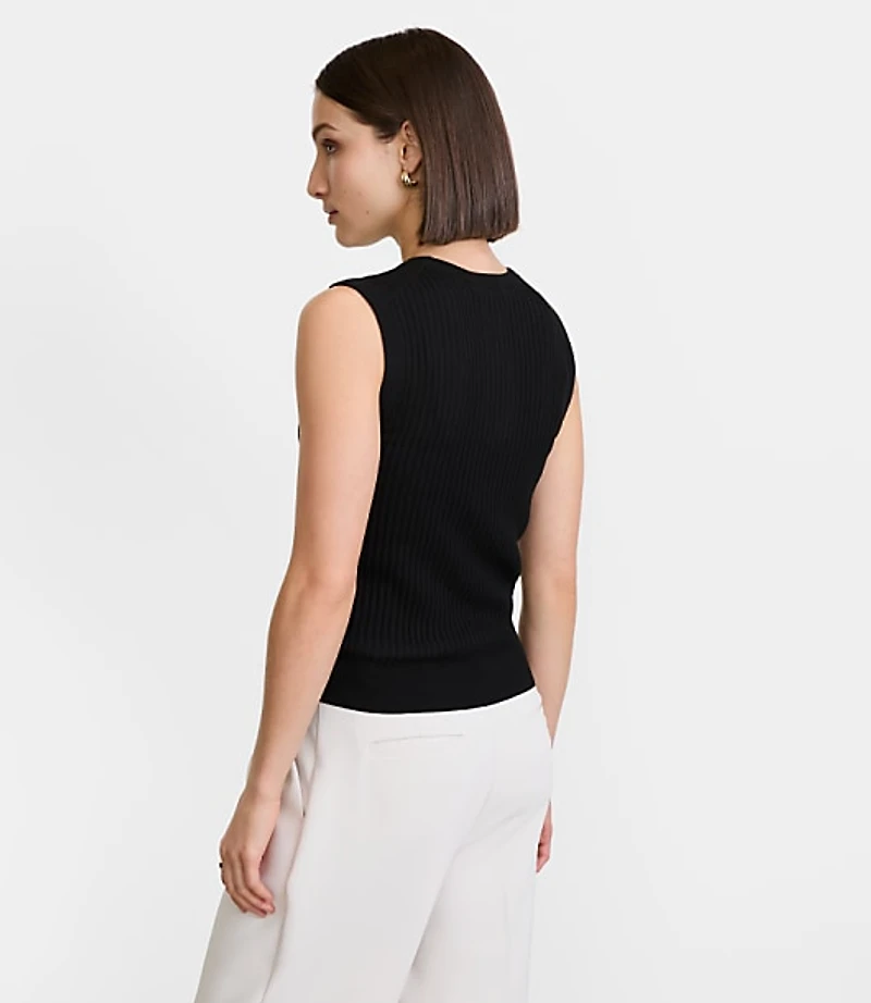 Petite LOFT Versa Ribbed Sleeveless Sweater