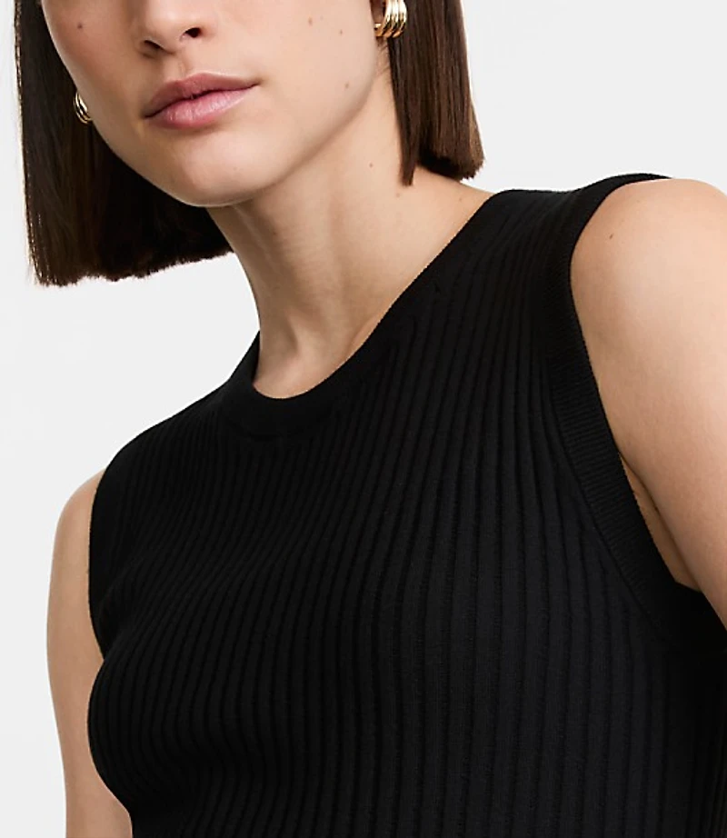 Petite LOFT Versa Ribbed Sleeveless Sweater