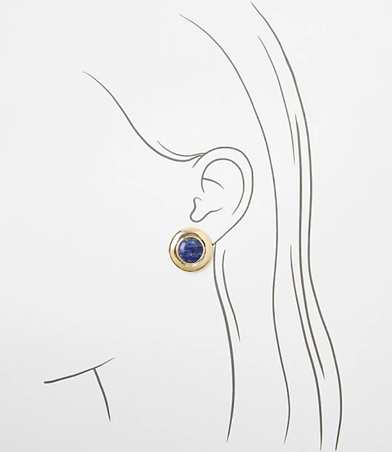 Marbleized Circle Stud Earrings