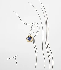 Marbleized Circle Stud Earrings