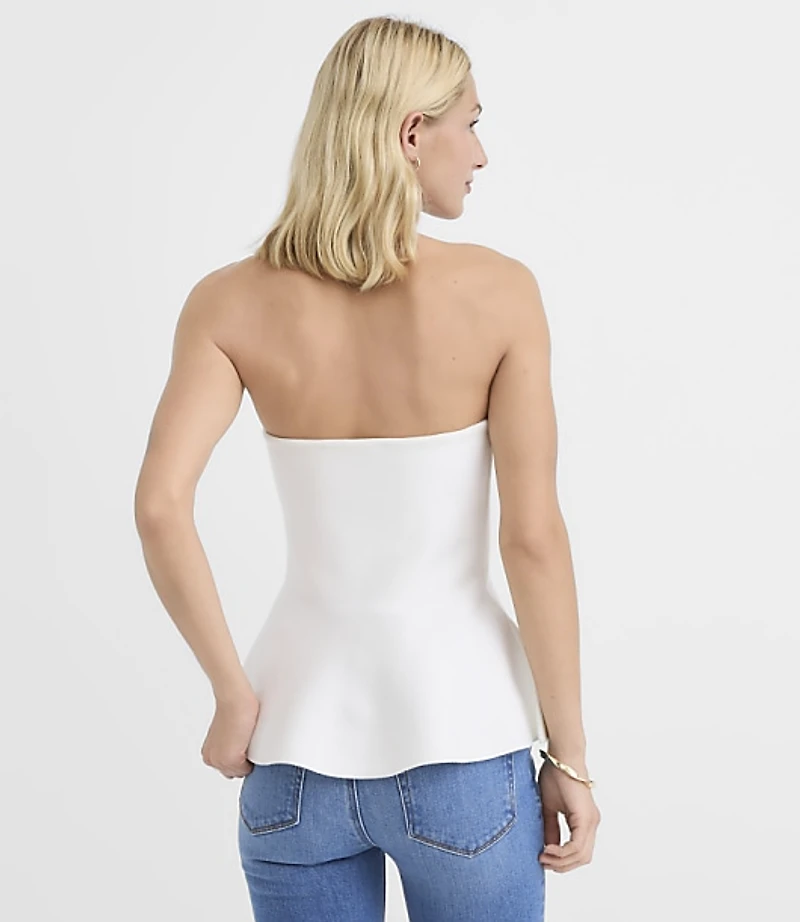Strapless Peplum Sweater Top