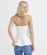 Strapless Peplum Sweater Top