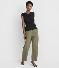 Petite Belted Boatneck Blouse
