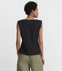 Petite Belted Boatneck Blouse