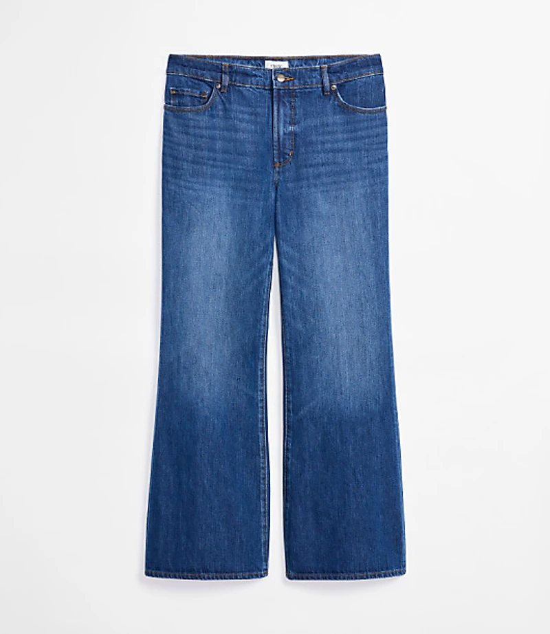 Rivete Tall Curvy Mid Rise Relaxed Flare Jeans Vintage Dark Wash