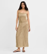 LOFT Beach Shimmer Pointelle Sweater Maxi Swimsuit Coverup