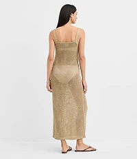 LOFT Beach Shimmer Pointelle Sweater Maxi Swimsuit Coverup