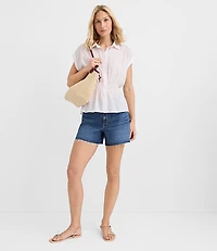 Stripe Smocked Waist Shirt