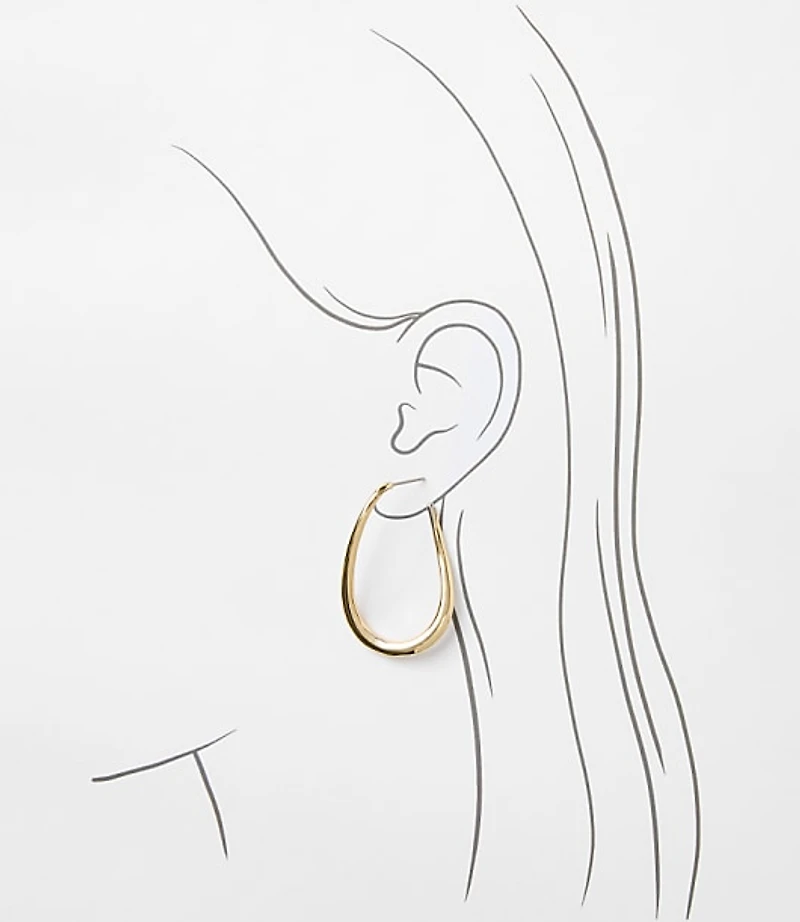Modern Teardrop Hoop Earrings