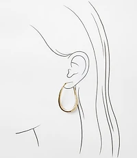 Modern Teardrop Hoop Earrings