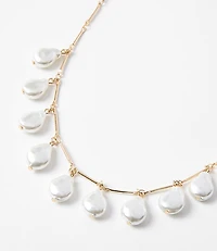 Pearlized Drop Statement Necklace