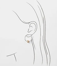 Mixed Metal Knot Hoop Earrings