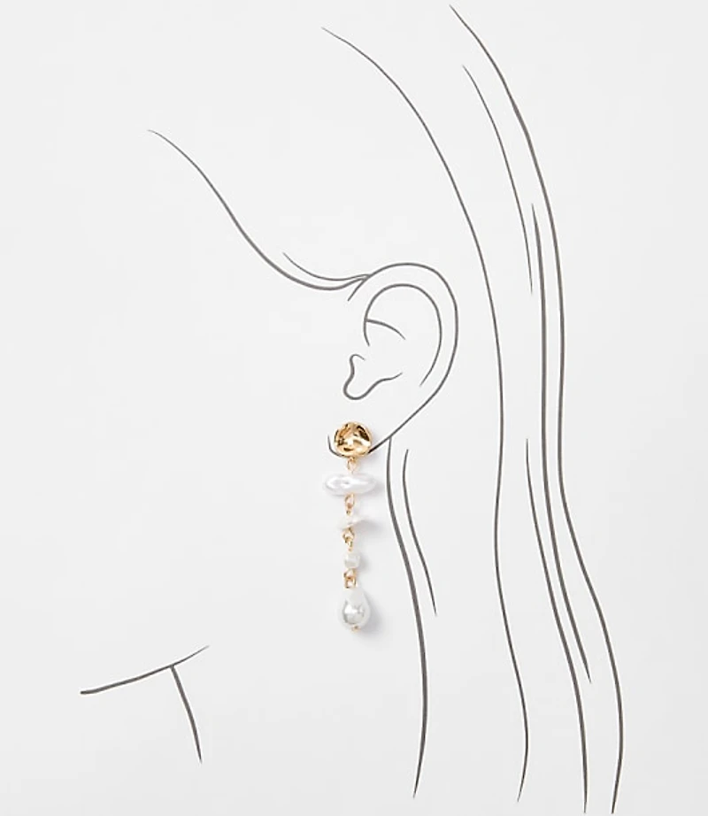Mother Of Pearl Linear Statement Earrings
