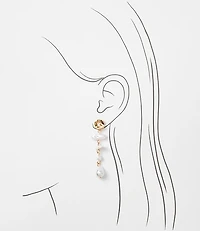 Mother Of Pearl Linear Statement Earrings