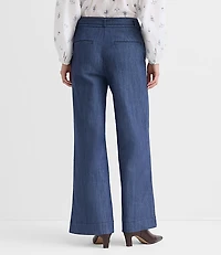 Petite Curvy Belted Palmer Wide Leg Pants Refined Denim