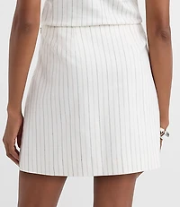 Pinstripe Cotton Linen Modern Mini Skort