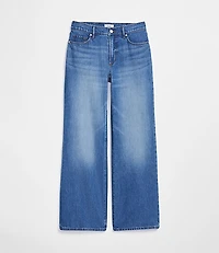 Rivete Petite Curvy Mid Rise Wide Leg Jeans Vintage Dark Wash