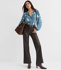 Garland Shirred Henley Blouse