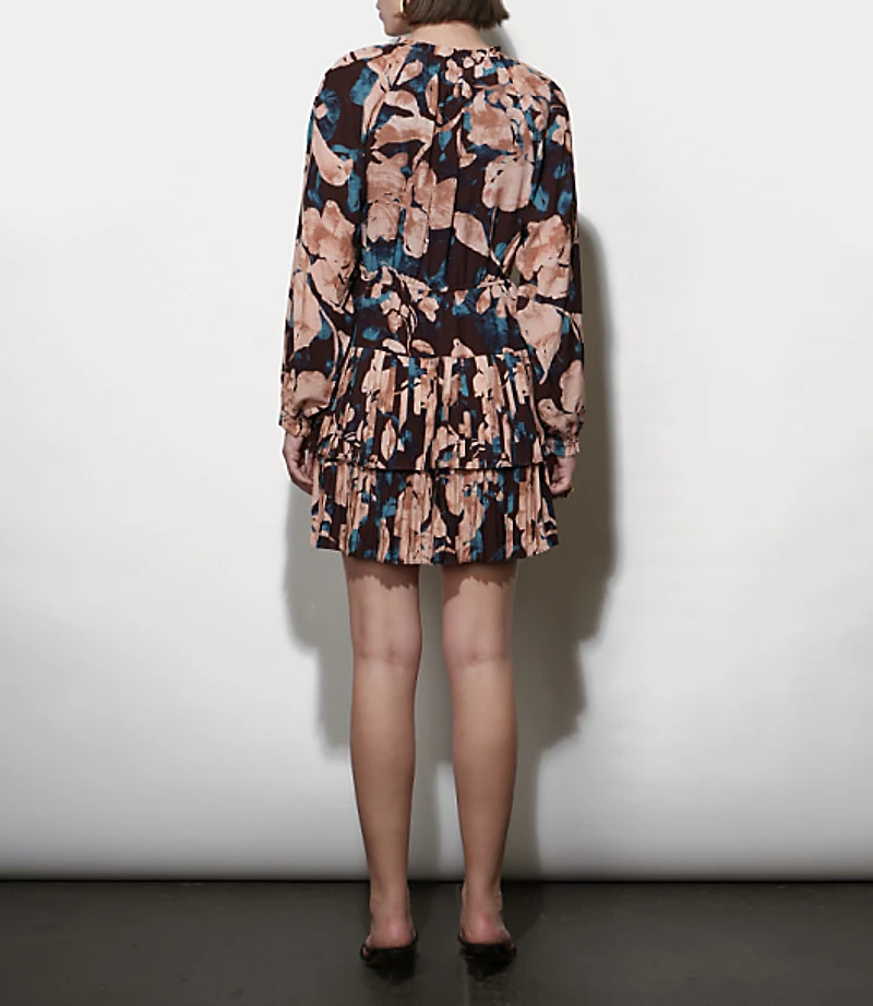 Greylin Astrid Floral Pleated Mini Dress