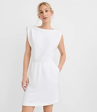Shirred Terry Mini Pocket Dress