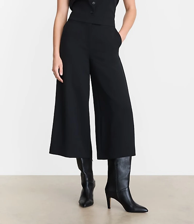 Petite LOFT Versa Crepe Drape Culottes