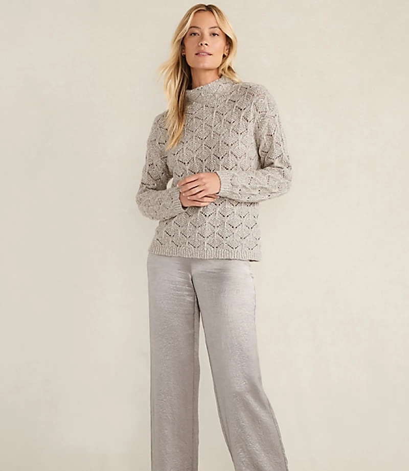 Haven Well Within Lurex Blend Pointelle Crewneck Sweater