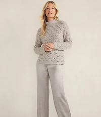 Haven Well Within Lurex Blend Pointelle Crewneck Sweater