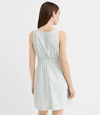 Floral Bow Poplin Mini Pocket Dress