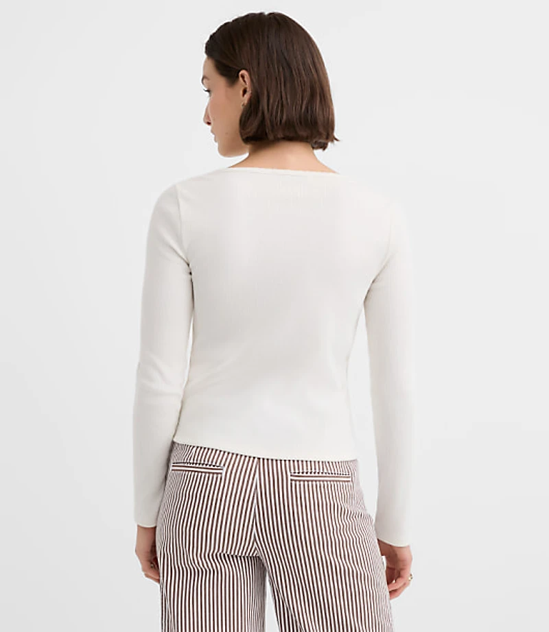 Scalloped Ribbed Cardigan