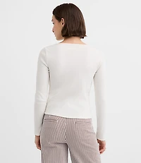 Scalloped Ribbed Cardigan