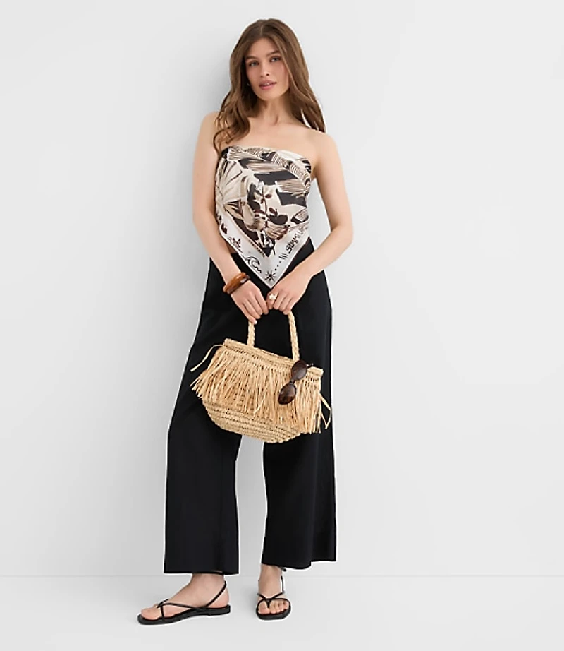 LOFT Beach Palm Tie Back Bandeau Top