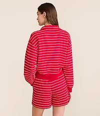 Lou & Grey Striped Terrysoft Polo Top