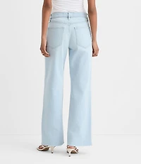 Rivete Petite Fresh Cut Mid Rise Wide Leg Jeans Wave Wash