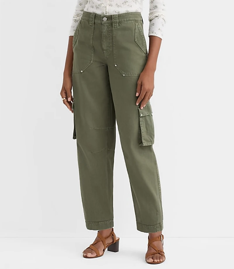 Cargo Barrel Pants in Twill