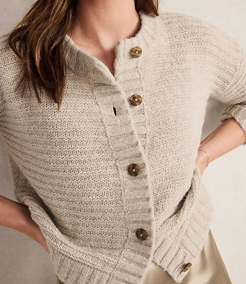 Haven Well Within Merino Wool Cashmere Link Stitch Cardigan