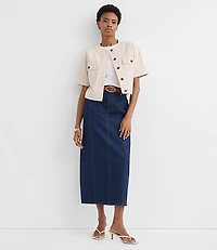 Petite Striped Short Sleeve Jacket