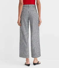 Palmer Wide Leg Crop Pants in Gingham Cotton Linen