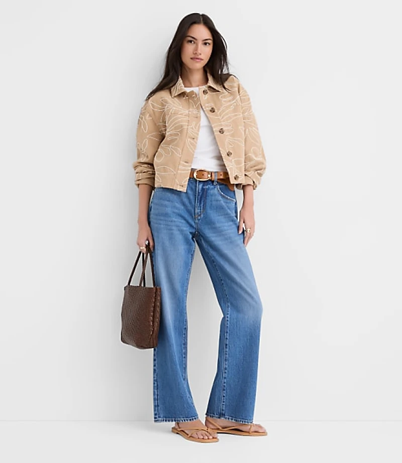 Floral Embroidered Twill Jacket