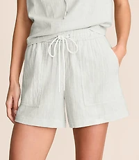 Lou & Grey Crosshatch Linen Cotton Shorts