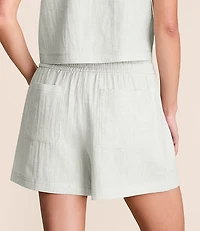 Lou & Grey Crosshatch Linen Cotton Shorts