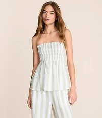 Lou & Grey Striped Triple Cloth Babydoll Top