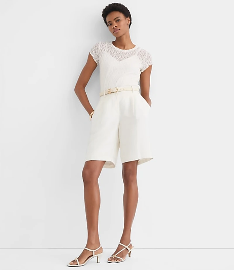 Petite Lace Cap Sleeve Tee