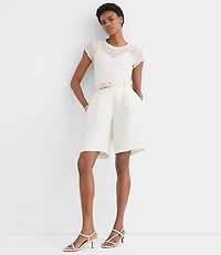 Petite Lace Cap Sleeve Tee