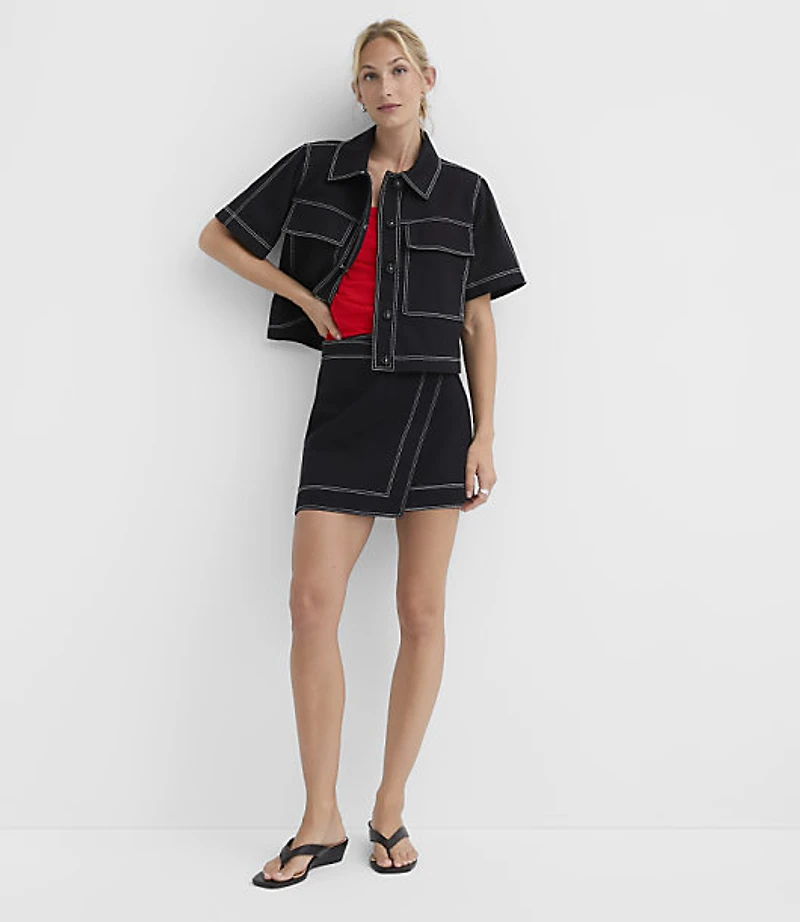 Topstitched Swing Jacket